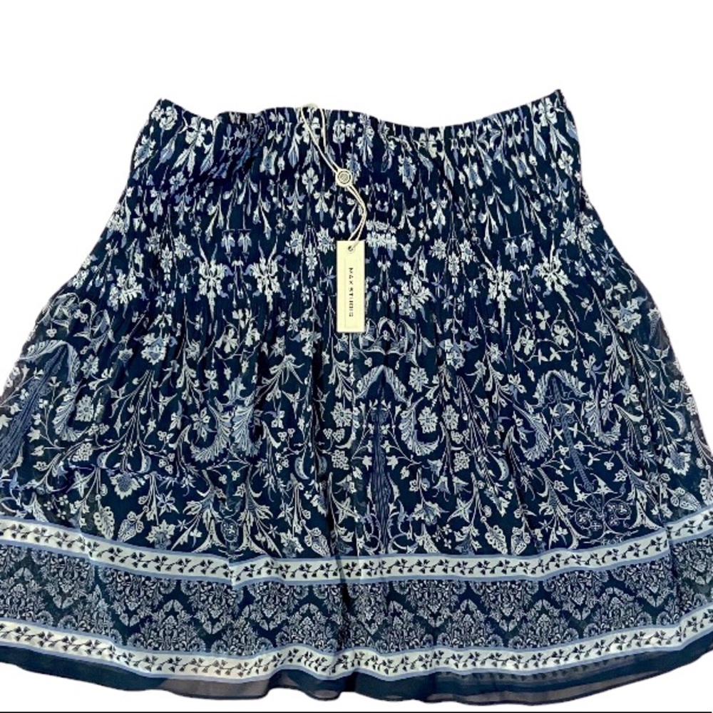 **NEW** Max Studio Blue Floral Skirt